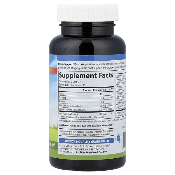 Alternative view of Carlson, Nutra-Support® Prostate, 60 Soft Gels