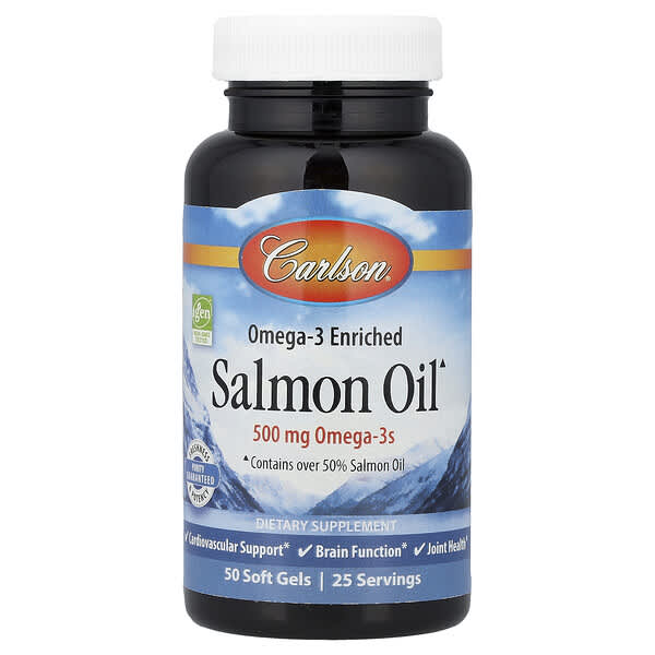 Carlson, Omega-3 Enriched Salmon Oil, 50 Soft Gels