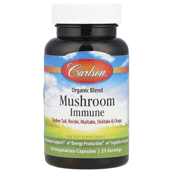 Carlson, Organic Blend Mushroom Immune, 50 Vegetarian Capsules