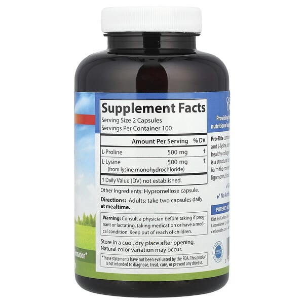 Alternative view of Carlson, Pro-Rite, 200 Vegetarian Capsules