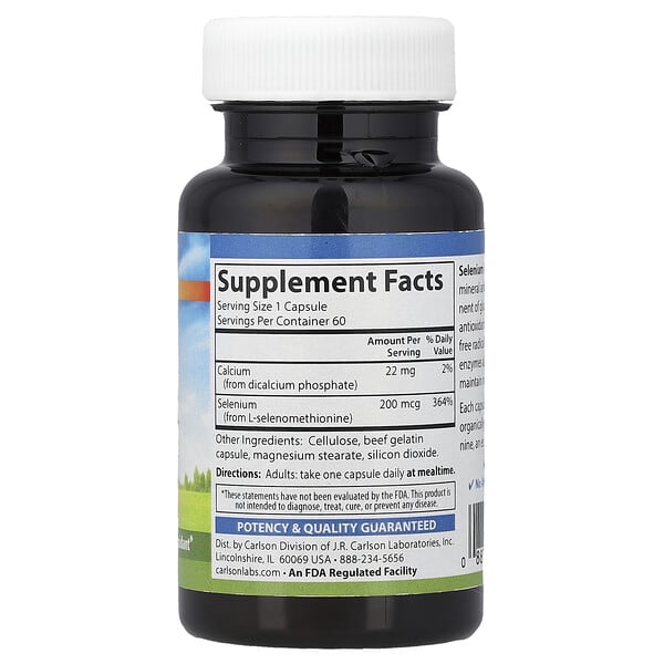 Alternative view of Carlson, Selenium, 60 Capsules