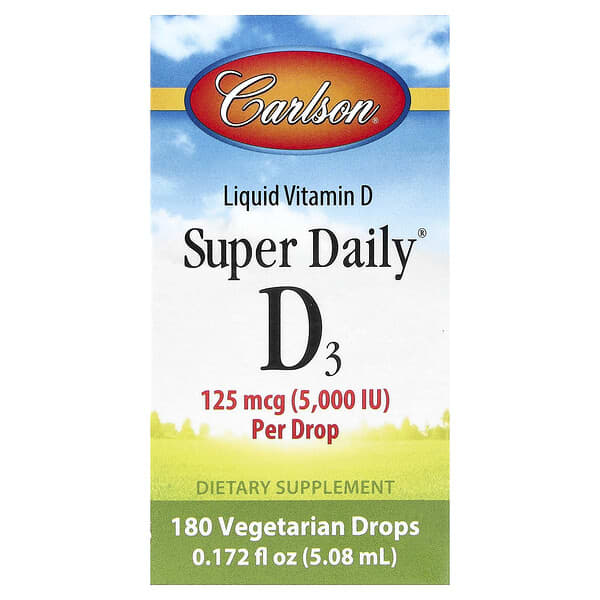 Carlson, Super Daily®, D3, 0.172 fl oz (5.08 ml)