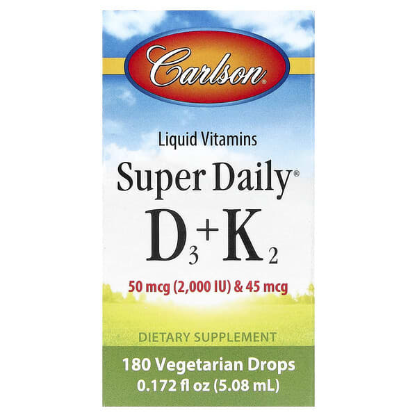 Carlson, Super Daily® D3 + K2, 0.172 fl oz (5.08 ml)