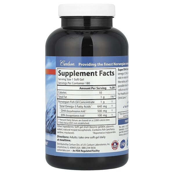 Alternative view of Carlson, Super DHA Gems®, 180 Soft Gels