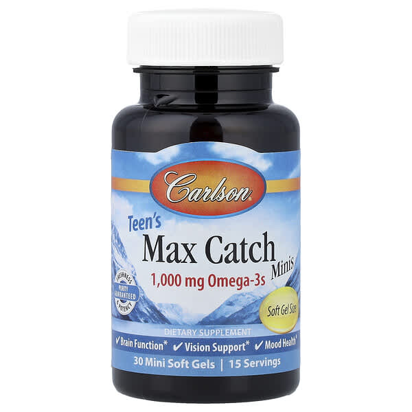 Carlson, Teen's Max Catch Minis, 30 Mini Soft Gels