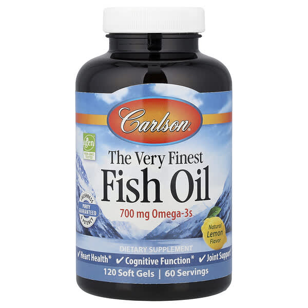 Carlson, The Very Finest Fish Oil, Natural Lemon, 120 Soft Gels