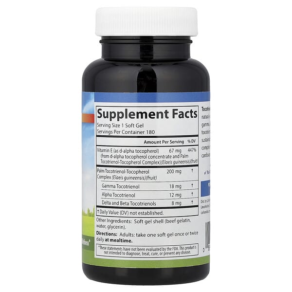Alternative view of Carlson, Tocotrienols with Vitamin E, 180 Soft Gels