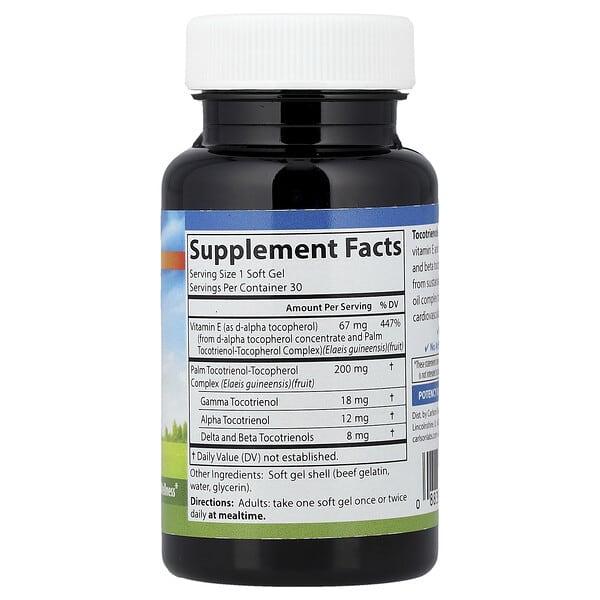 Alternative view of Carlson, Tocotrienols with Vitamin E, 30 Soft Gels