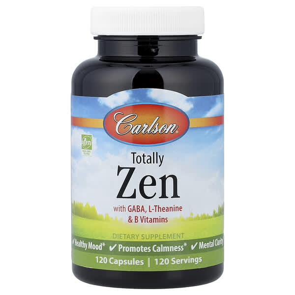 Carlson, Totally Zen with GABA, L-Theanine & B Vitamins, 120 Capsules
