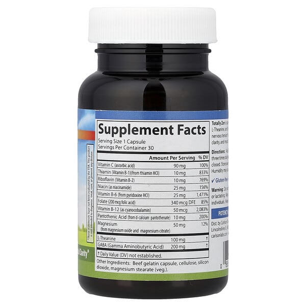 Alternative view of Carlson, Totally Zen with GABA, L-Theanine & B Vitamins, 30 Capsules