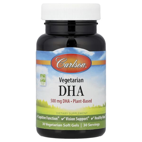 Carlson, Vegetarian DHA, 500 mg, 30 Vegetarian Soft Gels