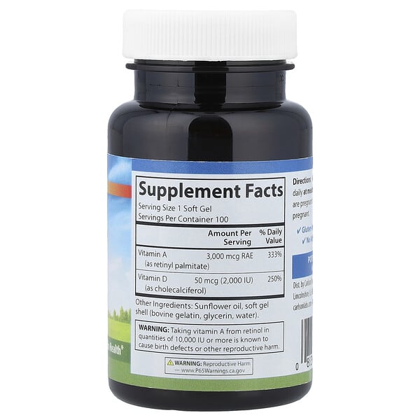 Alternative view of Carlson, Vitamin A & D, 100 Soft Gels