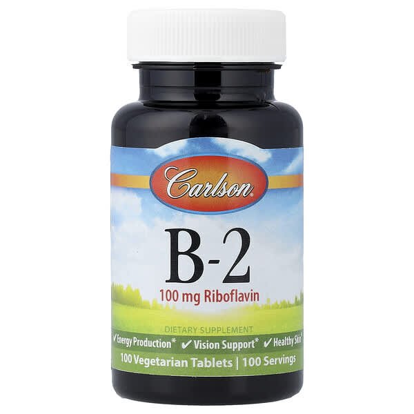 Carlson, Vitamin B-2, 100 Vegetarian Tablets