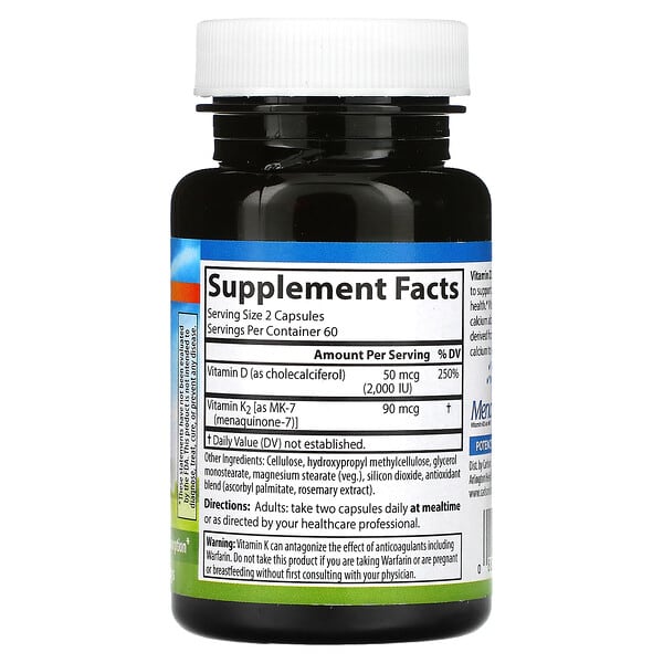 Alternative view of Carlson, Vitamin D3 + K2, 120 Vegetarian Capsules