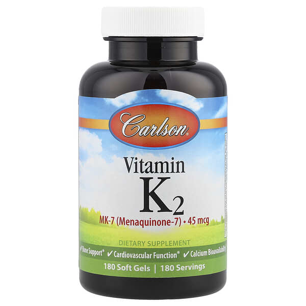 Carlson, Vitamin K2, 45 mcg, 180 Soft Gels