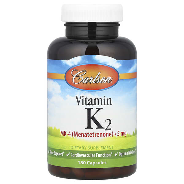 Carlson, Vitamin K2, 5 mg, 180 Capsules