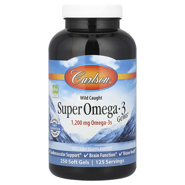 Carlson, Wild Caught Super Omega-3 Gems®, 250 Soft Gels