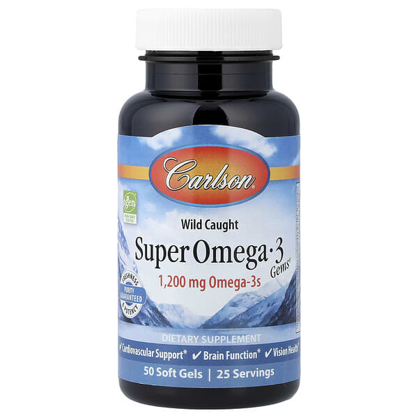 Carlson, Wild Caught Super Omega-3 Gems®, 50 Soft Gels