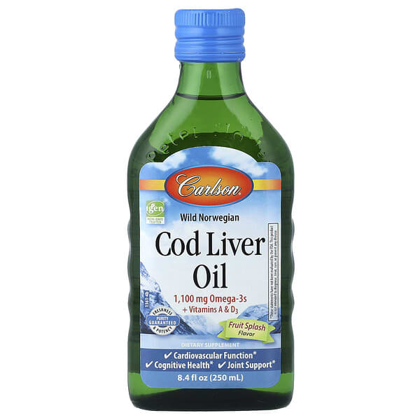 Carlson, Wild Norwegian Cod Liver Oil, Fruit Splash, 8.4 fl oz (250 ml)