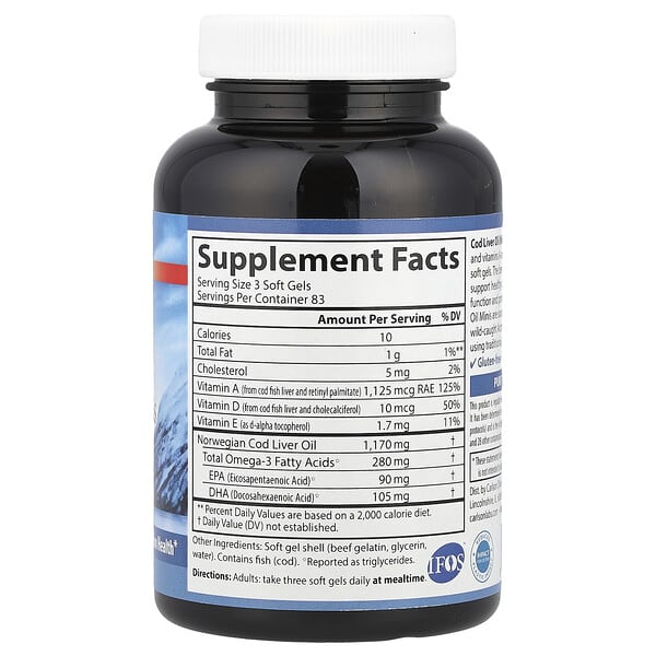 Alternative view of Carlson, Wild Norwegian, Cod Liver Oil Minis, 250 Mini Soft Gels