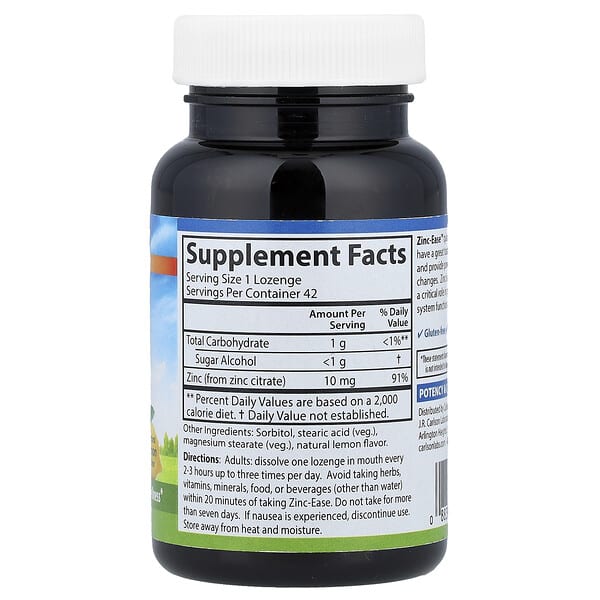 Alternative view of Carlson, Zinc-Ease™ Soothing Lozenge, Natural Lemon, 42 Lozenges