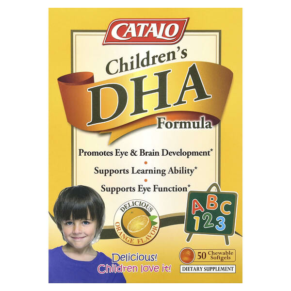 CATALO, Children's DHA Formula, Orange, 50 Chewable Softgels