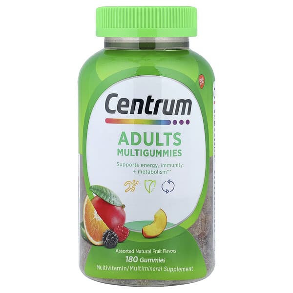 Centrum, Adults Multigummies, Assorted Natural Fruit , 180 Gummies