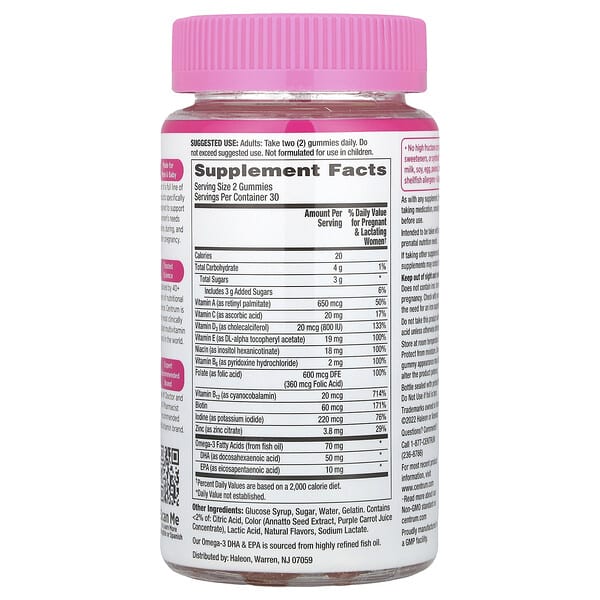 Alternative view of Centrum, PreNatal Multivitamin Gummy, Mixed Berry & Orange, 60 Gummies