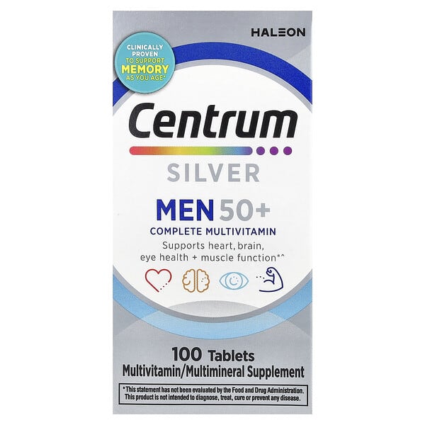 Centrum, Silver Men 50+, Complete Multivitamin, 100 Tablets