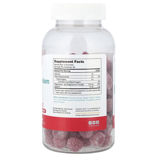 Alternative view of Chapter One, Magnesium Gummies, Raspberry, 120 Gummies