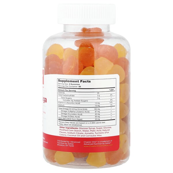 Alternative view of Chapter One, Omega Gummies with Omega 3 Fatty Acids Including DHA & EPA, 120 Gummies