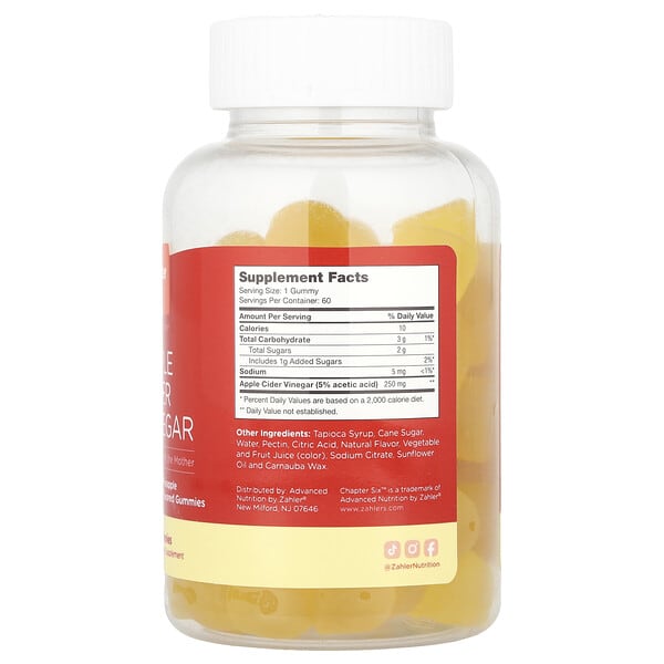 Alternative view of Chapter Six, Apple Cider Vinegar Gummies, Pineapple, 60 Gummies (250 mg per Gummy)