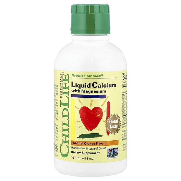 ChildLife Essentials, Essentials, Liquid Calcium with Magnesium, Natural Orange, 16 fl oz (473 ml)