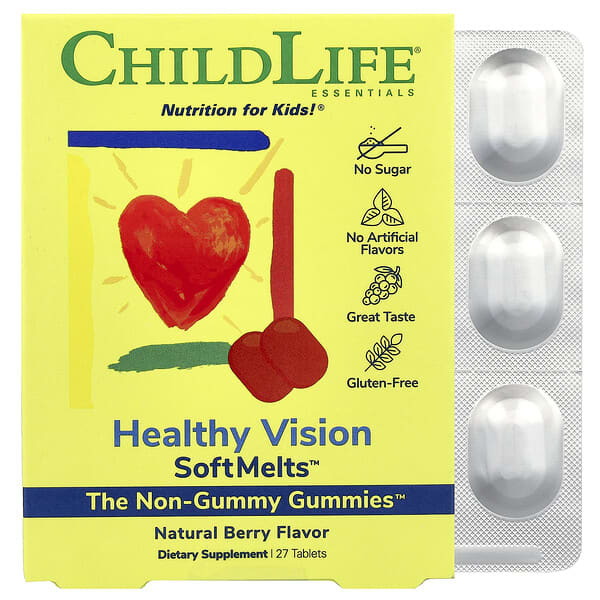ChildLife Essentials, Healthy Vision SoftMelts™, Natural Berry, 27 Tablets