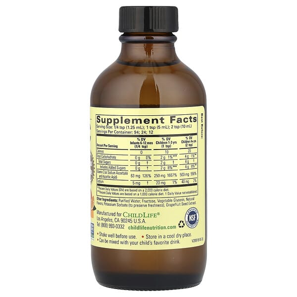 Alternative view of ChildLife Essentials, Liquid Vitamin C, Natural Orange, 4 fl oz (118 ml)
