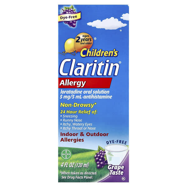 Claritin, Children's, Allergy, Ages 2 Years+, Grape, 4 fl oz (120 ml)