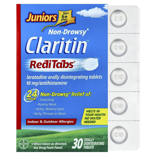 Claritin, Non-Drowsy, RediTabs® For Juniors, Ages 6+, 30 Orally Disintegrating Tablets