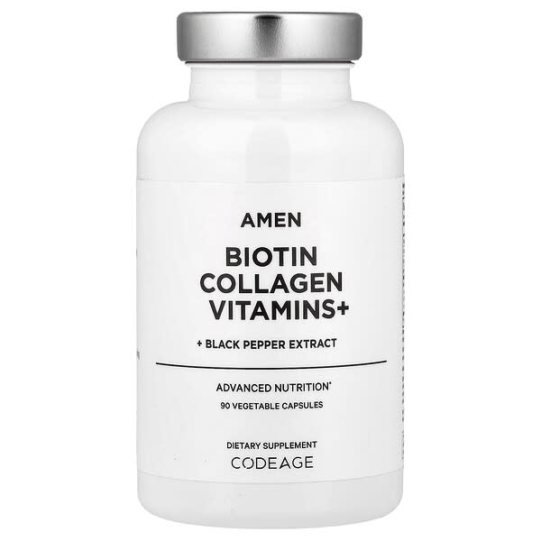 Codeage, Amen, Biotin Collagen Vitamins+, 90 Vegetable Capsules