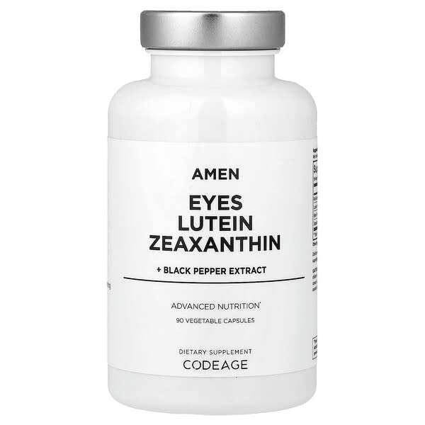 Codeage, Amen, Eyes, Lutein, Zeaxanthin + Black Pepper Extract, 90 Vegetable Capsules