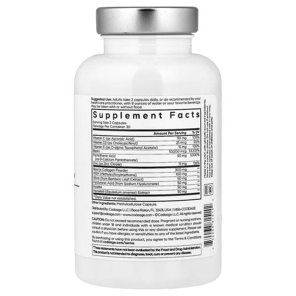 Alternative view of Codeage, Amen, Hair, 60 Vegetable Capsules