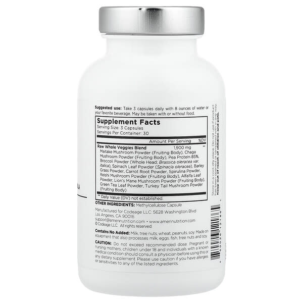 Alternative view of Codeage, Amen, Veggies, 90 Vegetable Capsules