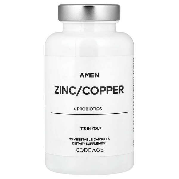 Codeage, Amen, Zinc/Copper + Probiotics, 90 Vegetable Capsules