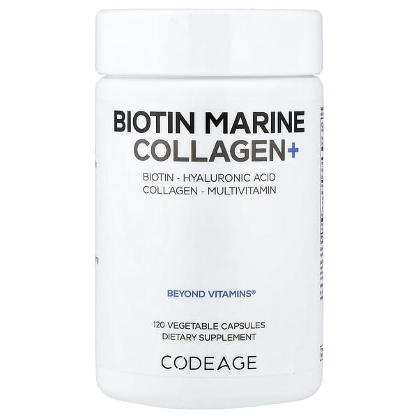 Codeage, Biotin Marine Collagen+, 120 Vegetable Capsules