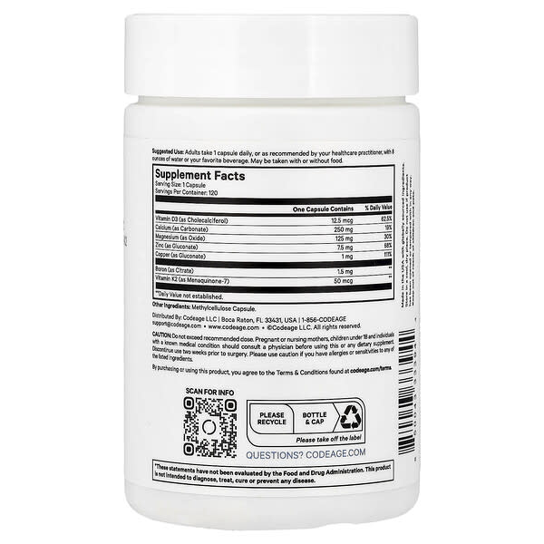 Alternative view of Codeage, Calcium Pro+, 120 Vegetable Capsules