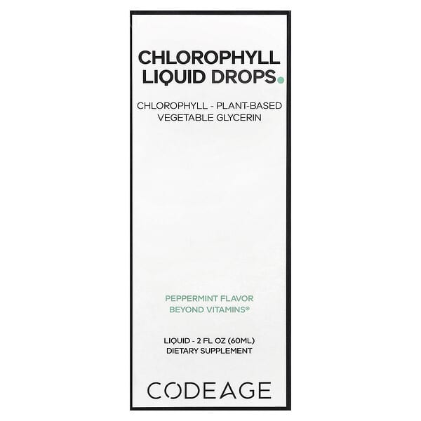 Codeage, Chlorophyll Liquid Drops, Peppermint, 2 fl oz (60 ml) 2 Codeage, Chlorophyll Liquid Drops, Peppermint, 2 fl oz (60 ml)