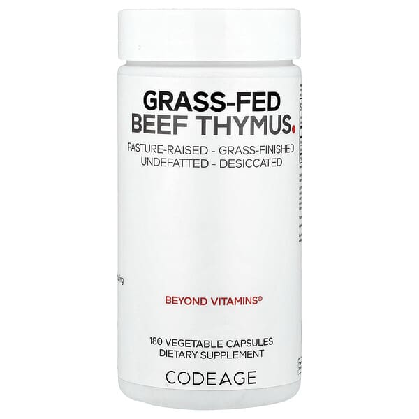 Codeage, Grass Fed Beef Thymus, 180 Capsules