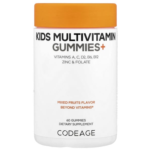 Codeage, Kids Multivitamin Gummies+, Mixed Fruits, 60 Gummies
