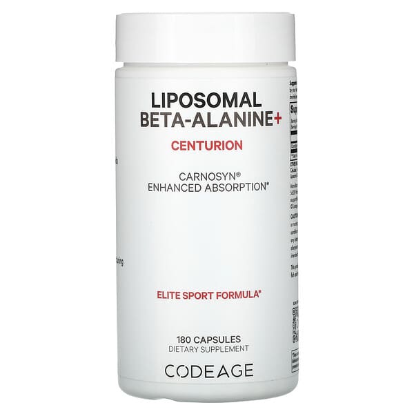 Codeage, Liposomal Beta-Alanine+, Centurion, CarnoSyn, Enhanced Absorption, 180 Capsules (533 mg per Capsule)