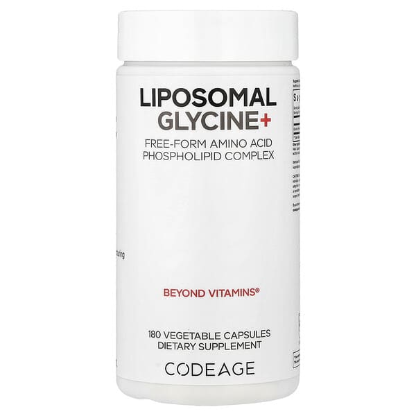 Codeage, Liposomal Glycine+, 180 Vegetable Capsules (500 mg per Capsule)