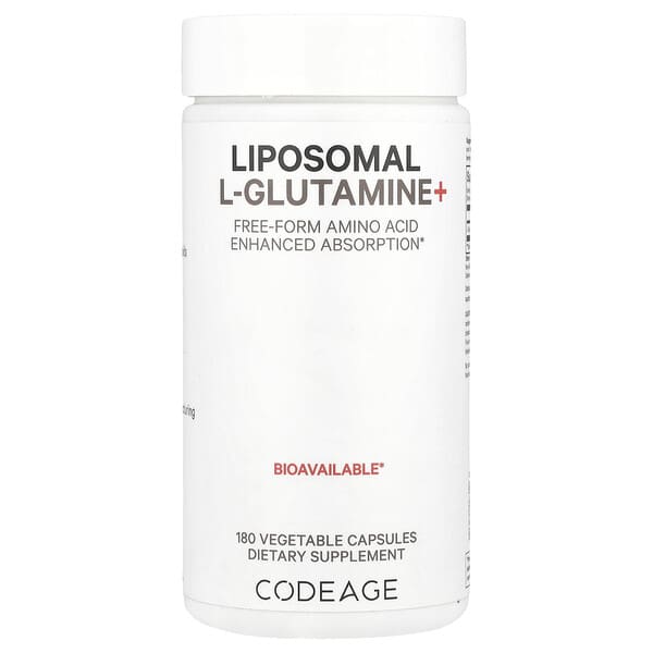 Codeage, Liposomal L-Glutamine+, 180 Vegetable Capsules (500 mg per Capsule)